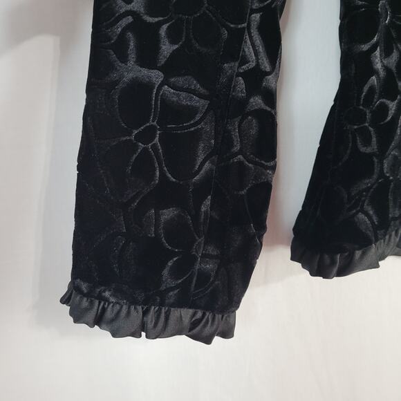 Noviello-Bloom floral velvet ruffle trim skirt set size 6 whimsigoth career USA - Picture 6 of 16